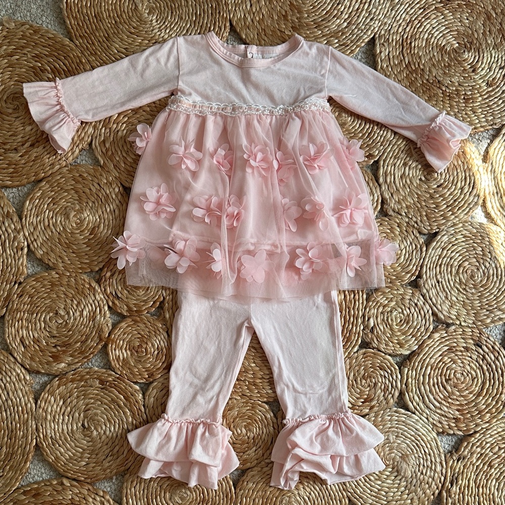 Haute Baby Pink Floral Baby Outfit